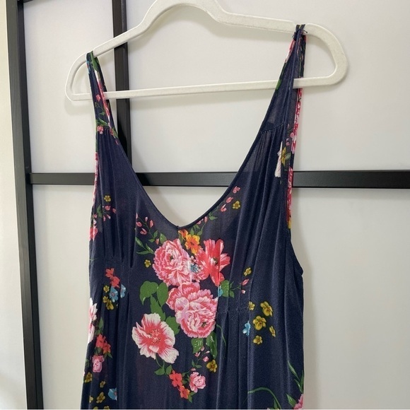 [S] Free People Navy Blue & Pink Softest Floral Maxi Dress Loungewear - Picture 7 of 13